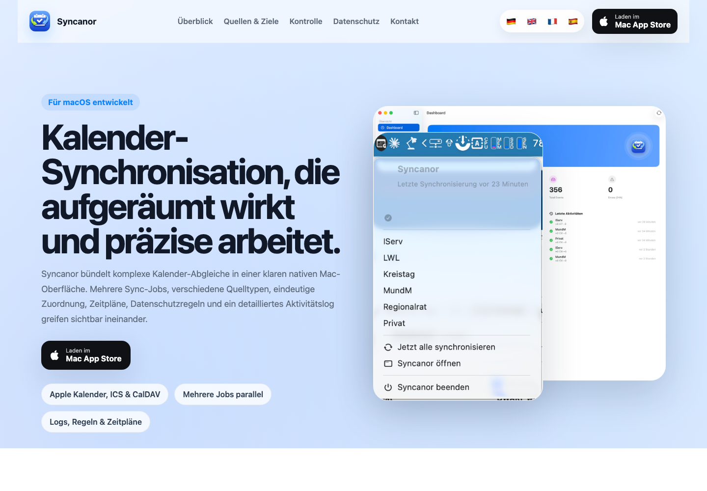 Screenshot von Syncanor