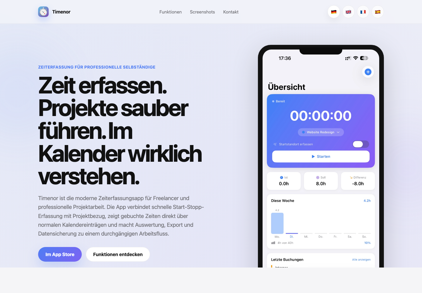 Screenshot von Timenor
