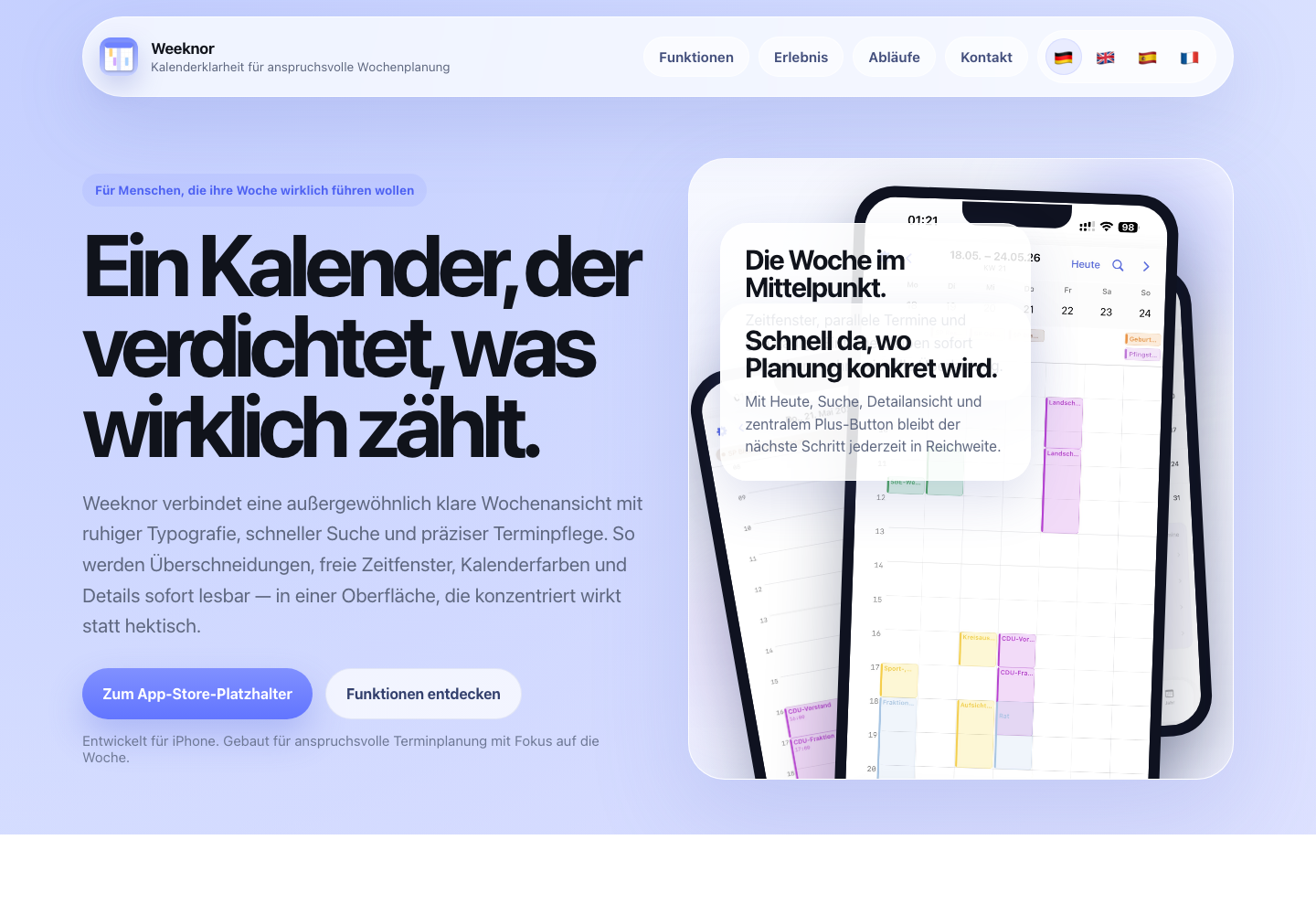 Screenshot von Weeknor